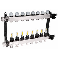 Rozdzielacz do ogrzewania podłogowego AFRISO ProCalida VA 1C 8-obieg. stal nierdzewna GZ 1'' x euroconus 3/4''