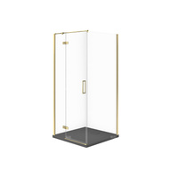 SET C549 KABINA CITY LEWA ZŁOTA 80X80X195+TAKO SLIM SZARY MAT WIR