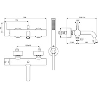 JOY Bateria wannowa-natryskowa W/ACC BR GOLD