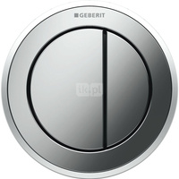 Pneumatyczny przycisk uruchamiający WC Geberit, kształt geometryczny, podtynkowy, dwudzielny, wypukły, Sigma 8cm, chrom