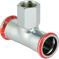 Trójnik GEBERIT Mapress C-Stahl przejściowy 90' stal (ocynk) 22 mm x 1/2'' x 22 mm (mufa zaciskowa x GW x mufa zaciskowa)