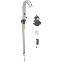 Bateria umywalkowa Geberit Piave, stojąca, zasilanie bateryjne, do podtynkowej skrzynki funkcyjnej, z mieszaczem, stal nierdzewna