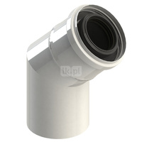 Kolano Concept By JEREMIAS 30' (pp) ZZ x ZW 80 x 125 mm powietrzno-spalinowe, kolor biały