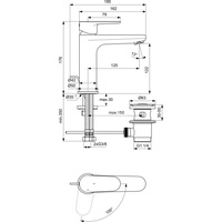 CERAFINE О BATERIA UMYWALKOWA H120 BLUE ST PU/M