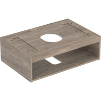 Korpus Geberit do dolnej szafki pod umywalkę stawianą na blat VariForm, z jedną szufladą: B=75cm, Orzech włoski hickory / Melamina, struktura drewna