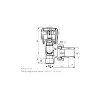 PHA-032/L G1/2xO15 (GZ) PN10 DN15 Zawór grzejnikowy K do wlutowania CuZn-C PN-M-75002