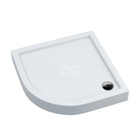 Brodzik akrylowy zintegrowany z nośnikiem Stabilsound Plus® oraz obudową akrylową przeciągniętą do podłogi Competia 80x80x14 cm R55, półokrągły