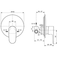 Bateria natryskowa CERAFINE O KIT1+2