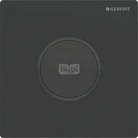 Elektroniczny zawór spłukujący Geberit do pisuaru, zasilanie bateryjne, Typ 10, czarny mat, easy-to-clean, okrągły