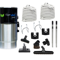 Jednostka centralna TopVac ZONDA z zestawami do sprzątania z wężem z włącznikiem on/off o dł. 9,1 m i 10,6 m