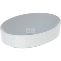 Umywalka GEBERIT Variform owalna, biała / KeraTect, 550mm, bez otworu na baterię, stawiana na blat, bez odpływu przelewowego, bez półki