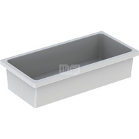 Umywalka GEBERIT Publica prostokątna, biała, 900mm, bez otworu na baterię, bez odpływu przelewowego, bez półki