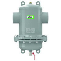 Separator mikropęcherzy REFLEX D 273.0 R, 10 bar / 110'C, z kołnierzem rewizyjnym, kolor: szary