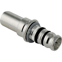 Złączka przejściowa GEBERIT Mepla, mosiądz (cynowanie) (cynowanie), 16 mm, DN 12 x 15 mm x DN 12 (końcówka wciskowa x końcówka wsuwana) z uszczelką