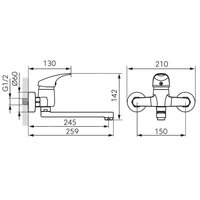 FERRO ONE bateria zlewozmywakowa ścienna, chrom