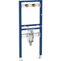 Stelaż podtynkowy do umywalki GEBERIT Duofix, 1300 x 500 x 74 mm, bateria: ścienna natynkowa, regulacja wysokośći, wbudowany syfon