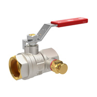 Zawór kulowy SENA VA30 Ni-free, 1 1/2GW x 1 1/2GW, ze spustem i odpowietrznikiem, dźwignia INOX