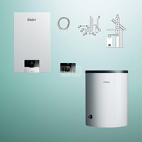 Pakiet - Kocioł gazowy jednofunkcyjny VAILLANT ecoTEC plus VC 25CS/1-5 kondensacyjny wiszący 2.8 - 26.4 kW + RegulatorsensoCOMFORT 720f + Zestaw powietrzno-spalinowy szachtowy + Zasobnik c.w.uVIH R 120/6 B
