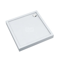 Brodzik akrylowy zintegrowany z nośnikiem Stabilsound Plus® oraz obudową akrylową przeciągniętą do podłogi Competia New 90x90x12 cm, kwadratowy