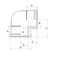 Kolano 90' RUMET mosiądz 2'' x 2'' (GW), 50 mm