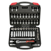 Zestaw klucz nasadowy z grzechotką i nasadkami 3/8" – zestaw 58 elementów