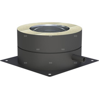 Płyta fundamentowa fi 200mm z odpływem skroplin w bok lakierowana na czarno w bok lakierowana na czarno