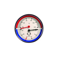 Termohydrometr TH 80, fi80 mm, 0÷60 mH2O, 20÷120'C, G1/4'', ax, kl. 2,5