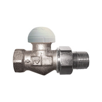 Zawór grzejnikowy termostatyczny HERZ TS-98-V prosty z nastawą wstępną, połączenie 3/4'' (niklowanie)