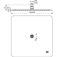 IRAIN LUXE DESZCZOWNICA KWADRAT. 400X400