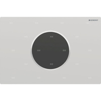 Przycisk uruchamiający Geberit Sigma10 do systemu spłukiwania WC z elektronicznym uruchamianiem spłukiwania, okrągły: Płyta: chrom matowy, z powłoką easy-to-clean, Pierścień ozdobny: chrom błyszczący