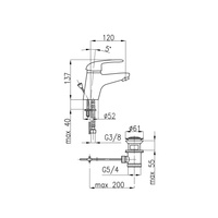 Bateria umywalkowa stojąca KFA Armatura ALBIT, chrom, montaż blat / otwór na baterię