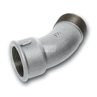 Łuk 45' SANHA 40#, żeliwo (cynk/nikiel) (ocynk), 4'' (GW x GZ)