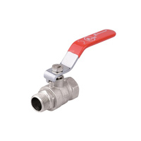 Zawór kulowy PERFEXIM PHA-003 mosiądz niklowany, PN30 1/2'' GZ x GW, uchwyt: dźwignia (czerwona)