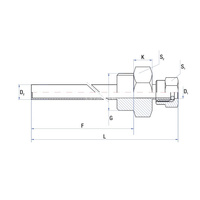 Tuleja zanurzeniowa RUMET z dławicą - toczona Mosiądz 1/2'' 6 mm L=150