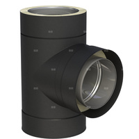 Trójnik 87' fi 200mm lakierowany na czarno (RAL9011)