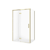 SET C287 KABINA LARGA LEWA ZŁOTA MAT 120X90X195+TAKO BIAŁY 120X4 WIR