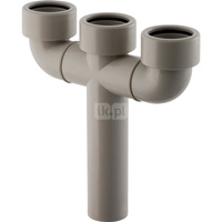 Trójnik Geberit 90' podwójny: d=40mm, Szary granit