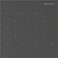 Przycisk uruchamiający Geberit typ 40 do systemu spłukiwania pisuarów z pneumatycznym uruchamianiem spłukiwania, kwadratowy: Czarny chrom / Szczotkowany, powlekany easy-to-clean