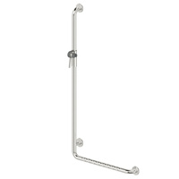 Drążek prysznicowy Koło Lehnen Funktion wygięty, lewy, B68.5cm, H127cm, stal nierdzewna falista