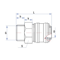 Złącze dwójnik proste RUMET szybkozłącze - zatrzask Mosiądz 1/4''
