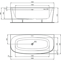 DEA WANNA WOLN. 180X80 W KSZT. D BIAŁA