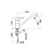 Bateria zlewozmywakowa stojąca KFA Armatura SELEN, obrot. wylewka, kolor chrom, mosiądz