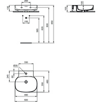 LINDA-X Umywalka 50cm 1OT SLOT Z/P SIL W