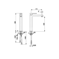 Bateria umywalkowa stojąca nablatowa KFA Armatura LOGON click clack, czarny, montaż blat / otwór na baterię