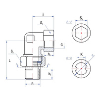 Śrubunek kątowy 90' RUMET mosiądz 3/4'' x 3/4'' (gw x gz), z uszczelką