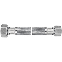 Wąż przyłączeniowy elastyczny FERRO z oplotem (stal), GW x GW, 1/2'' x 3/8'', długość 100 mm