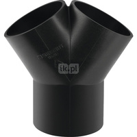 Trójnik GEBERIT HDPE 60' PE 75 mm x 56 mm x 56 mm (króciec z tworzywa sztucznego do spawania/zgrzewaniania x króciec z tworzywa sztucznego do spawania/zgrzewaniania x króciec z tworzywa sztucznego do spawania/zgrzewaniania)