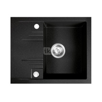 MEZZO II zlewozmywak granitowy 1-komorowy z ociekaczem 48/58, grafit shine