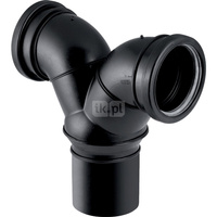Trójnik GEBERIT Silent-db20 90' PE 90 mm x 110 mm x 90 mm (mufa zaciskowa x króciec z tworzywa sztucznego do spawania/zgrzewania x mufa zaciskowa), kolor czarny