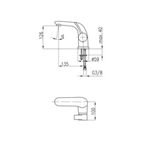 Bateria umywalkowa stojąca KFA Armatura MALACHIT click clack, chrom, montaż blat / otwór na baterię